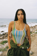 Multi rib three-colors top
