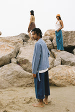 Linen Jacket In Blue