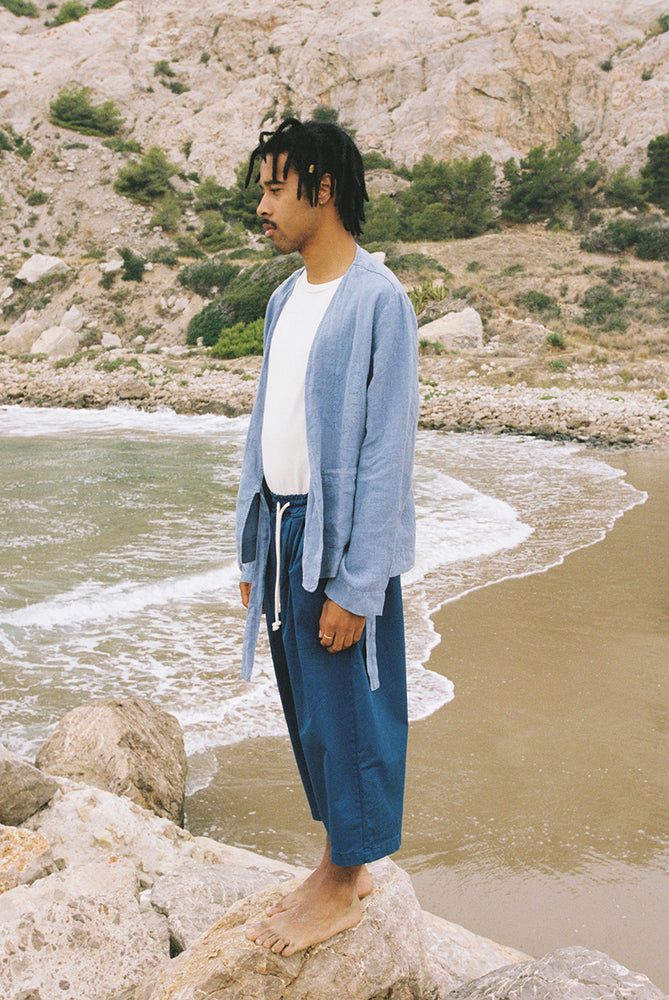 Linen Jacket In Blue