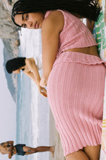 Chunky knit skirt