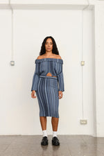 Morena off-the-shoulder top | blue