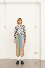 Ribbed knit 3 colors skirt