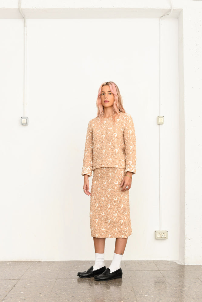 Schampi midi skirt | beige