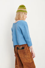 Stripped mohair beanie | green
