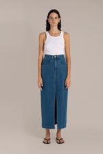 Denim long skirt