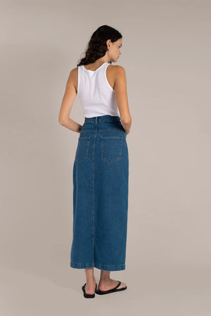 Denim long skirt