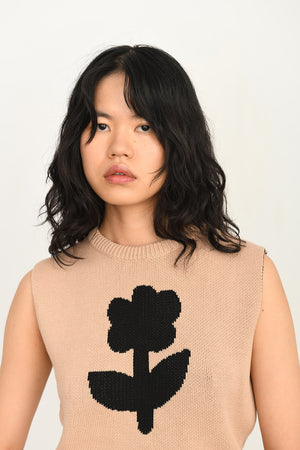 Flower vest | beige