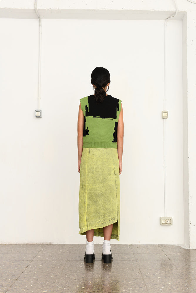 Fluor denim skirt