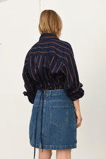 Zipped mini skirt | recycled denim
