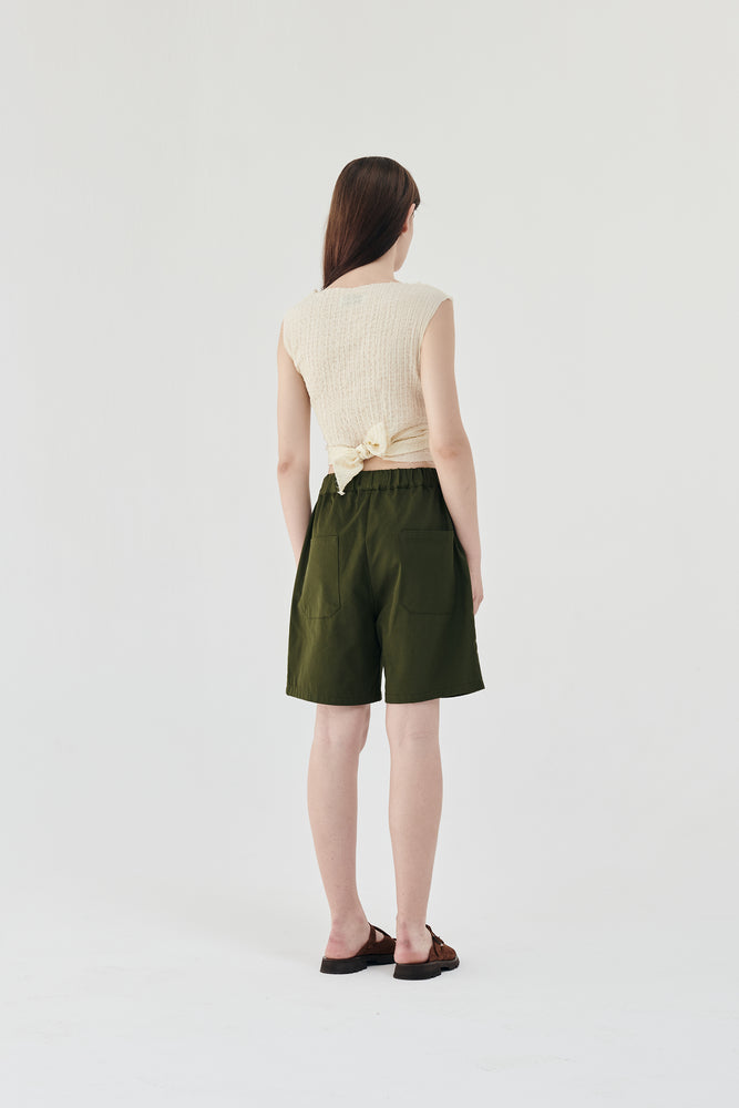 Gabardine shorts | dark olive