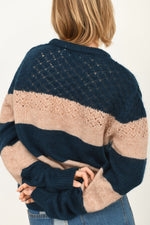 Stripped mohair sweater blue