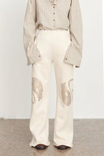 Sweat pants with studs | ecru