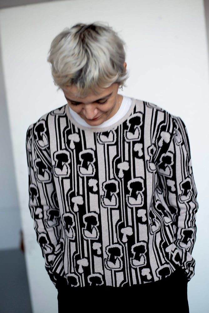 Jacquard-knitted 'champi' sweater | beige