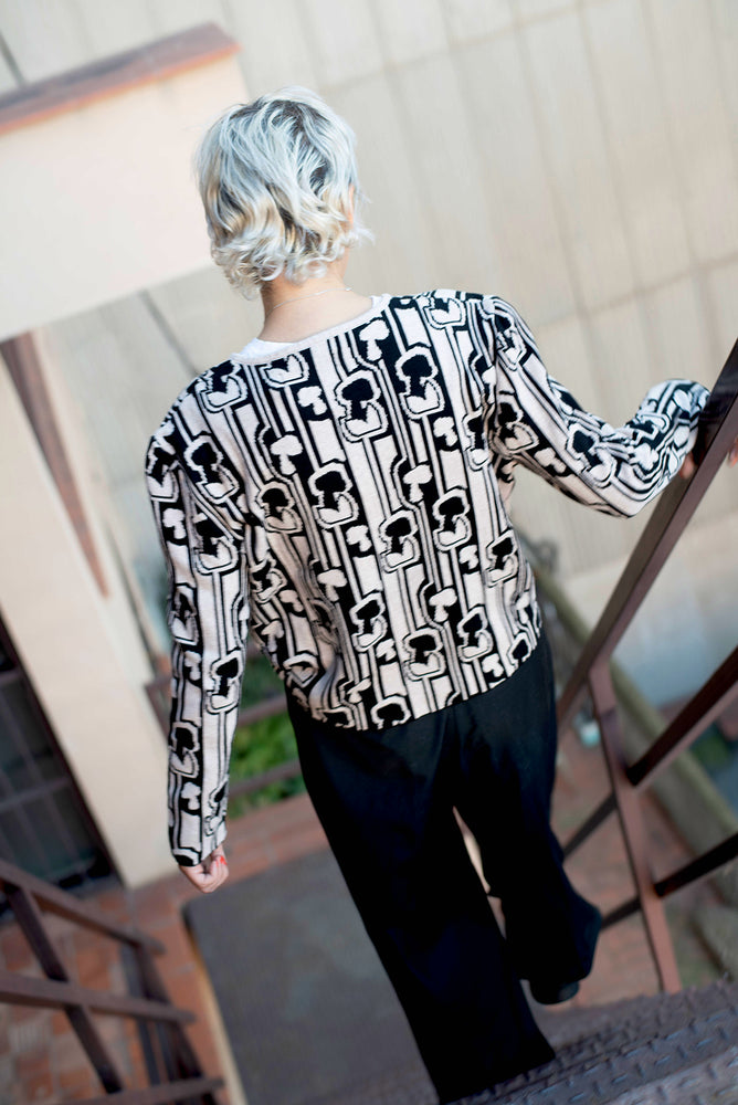 Jacquard-knitted 'champi' sweater | beige