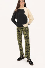 Jacquard knit 'champi' pants | forest
