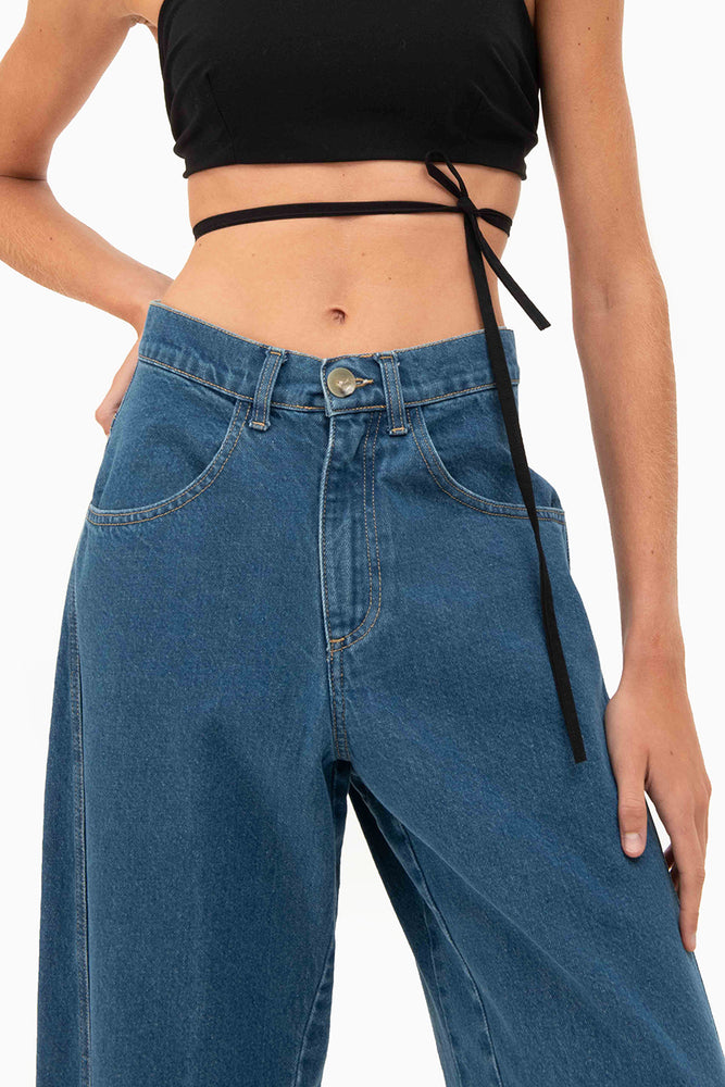 Asimetrico pants | recycled denim