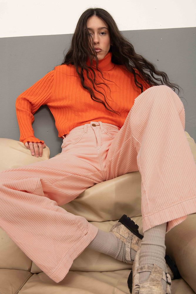 Organic corduroy pants | pink