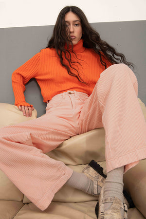Organic corduroy pants | pink