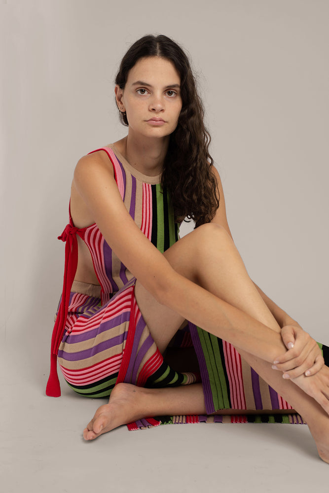 Multi rib six-colors top