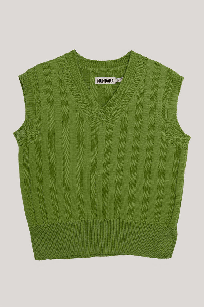 V-neck vest | green
