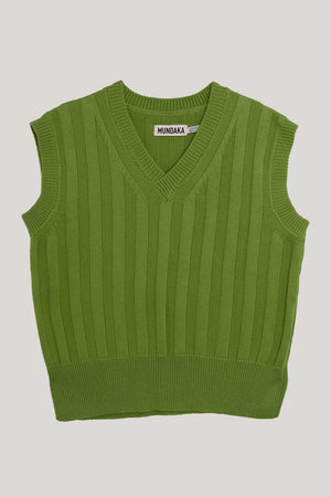 V-neck vest | green