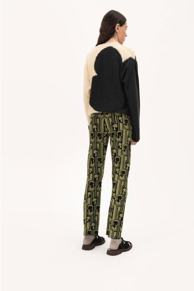 Jacquard knit 'champi' pants | forest