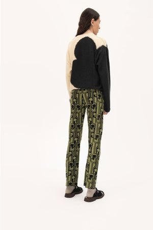 Jacquard knit 'champi' pants | forest