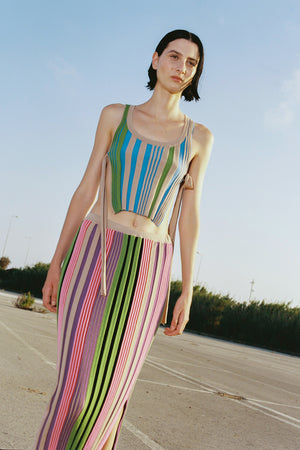 Multi rib three-colors top