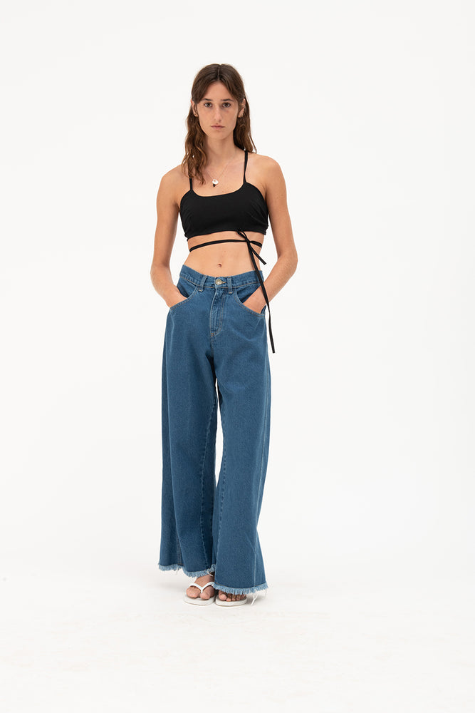 Asimetrico pants | recycled denim