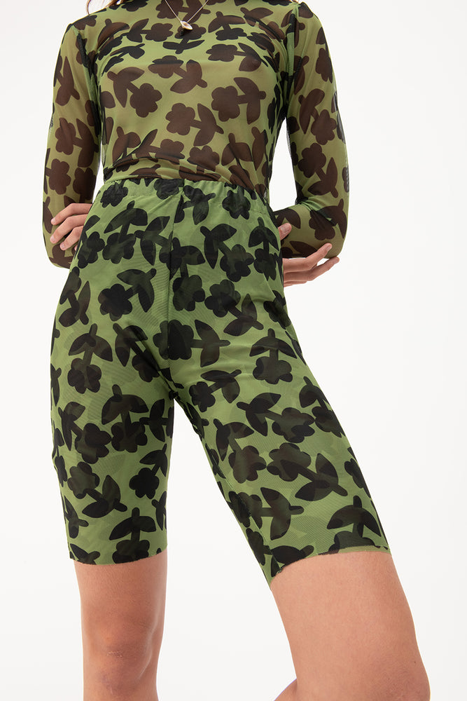 Tulle shorts stretch | green