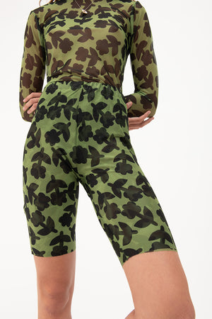 Tulle shorts stretch | green